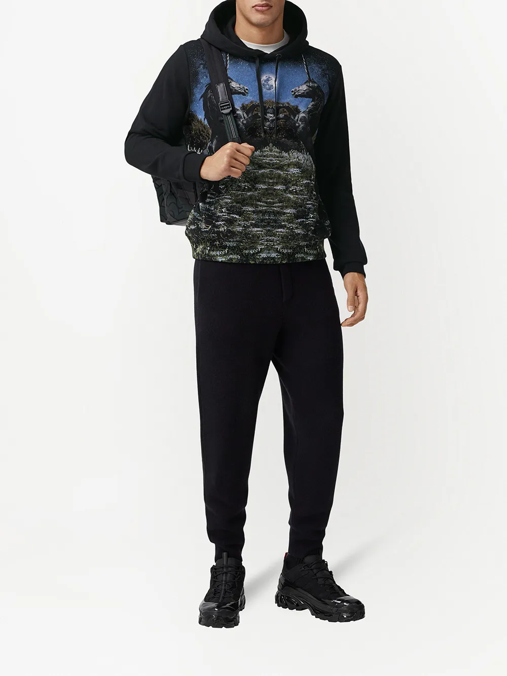 фото Burberry худи с кулиской и графичным принтом