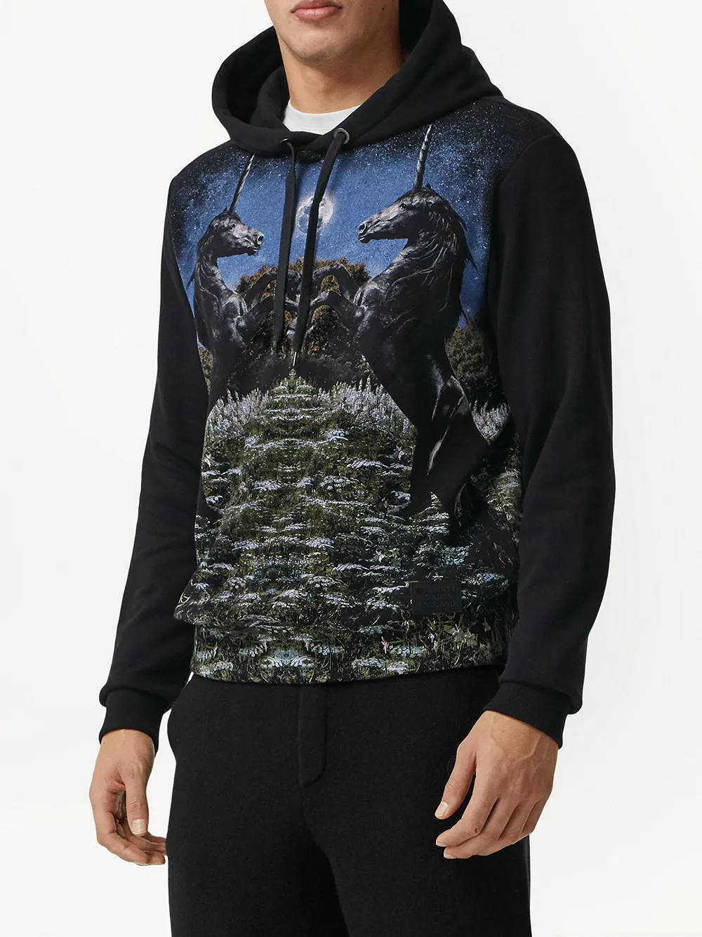 фото Burberry худи с кулиской и графичным принтом