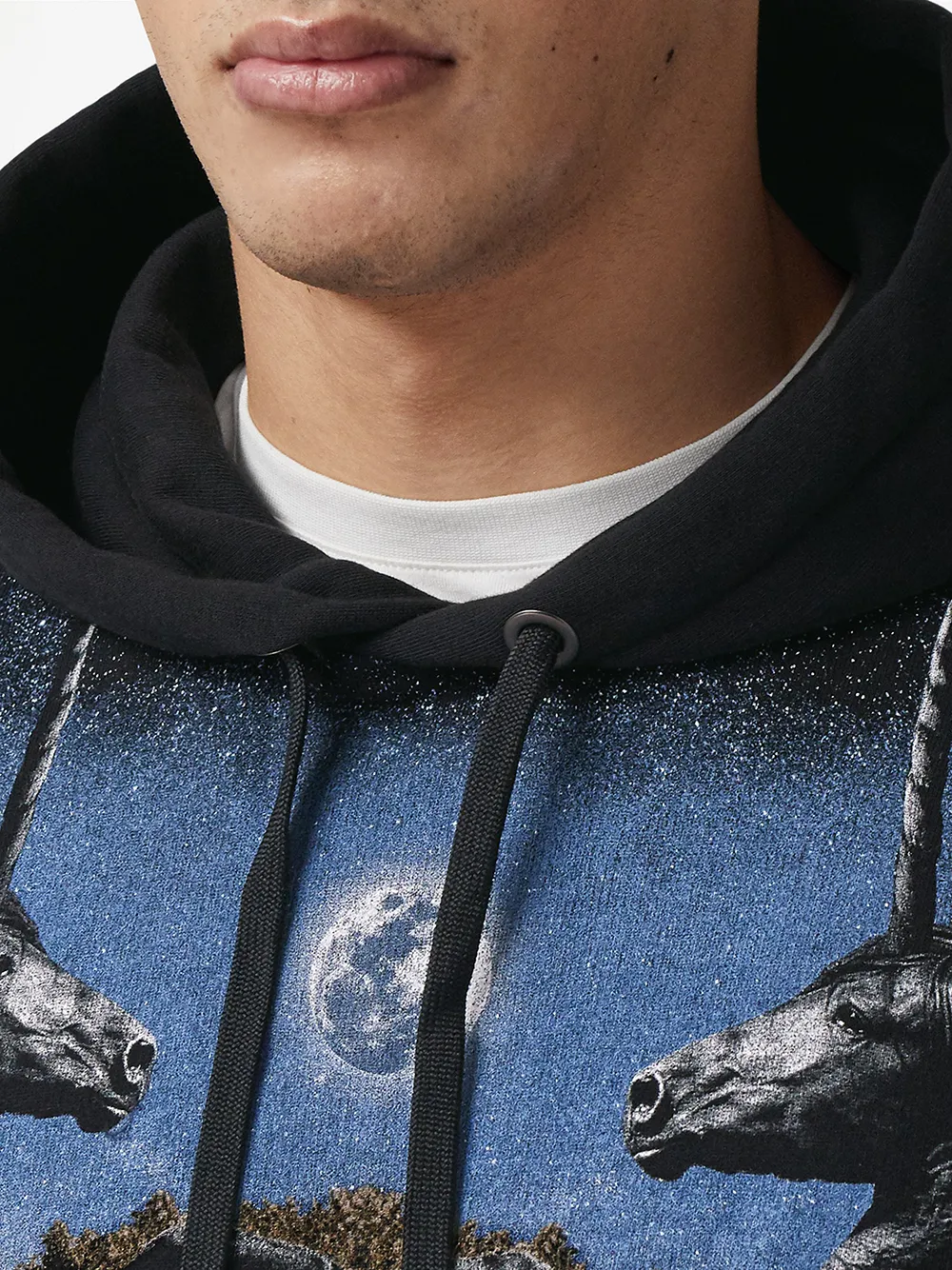 фото Burberry худи с кулиской и графичным принтом