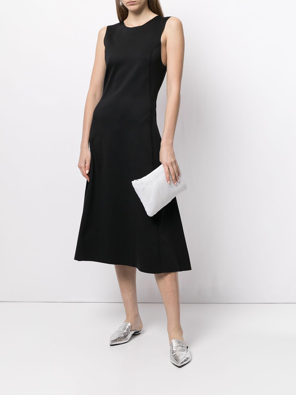 Shop Sulvam Stretch Mid-length Dress In Black