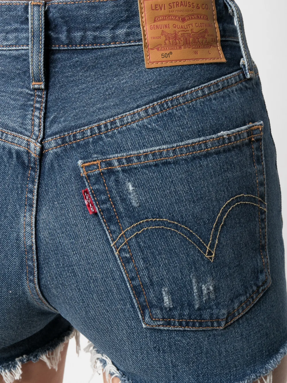 фото Levi's джинсовые шорты с эффектом потертости