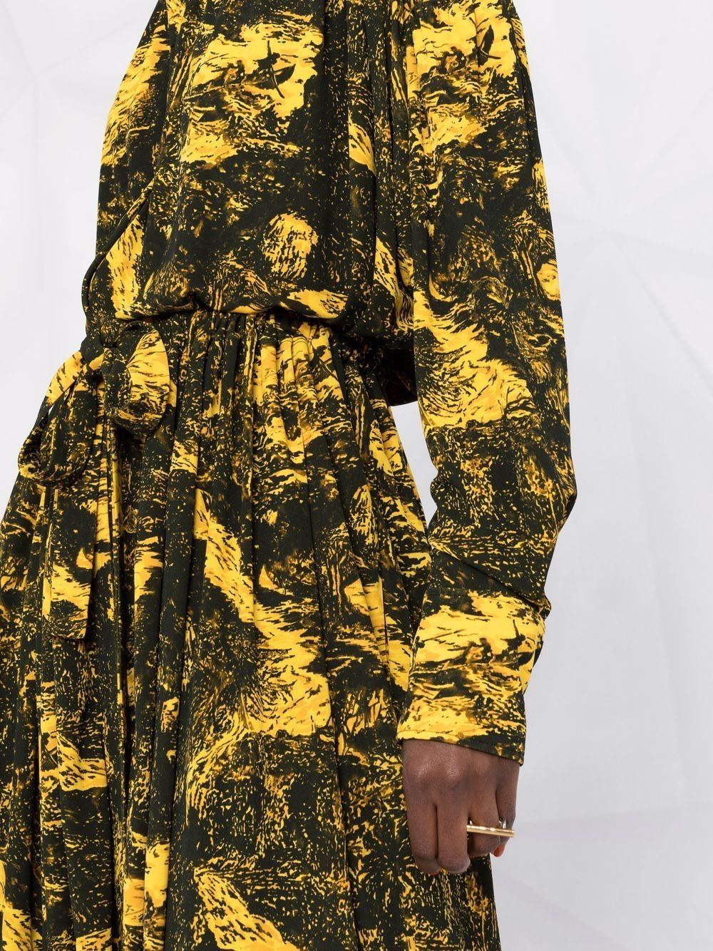 Shop Proenza Schouler Swirl-print Jersey Shirtdress In Yellow