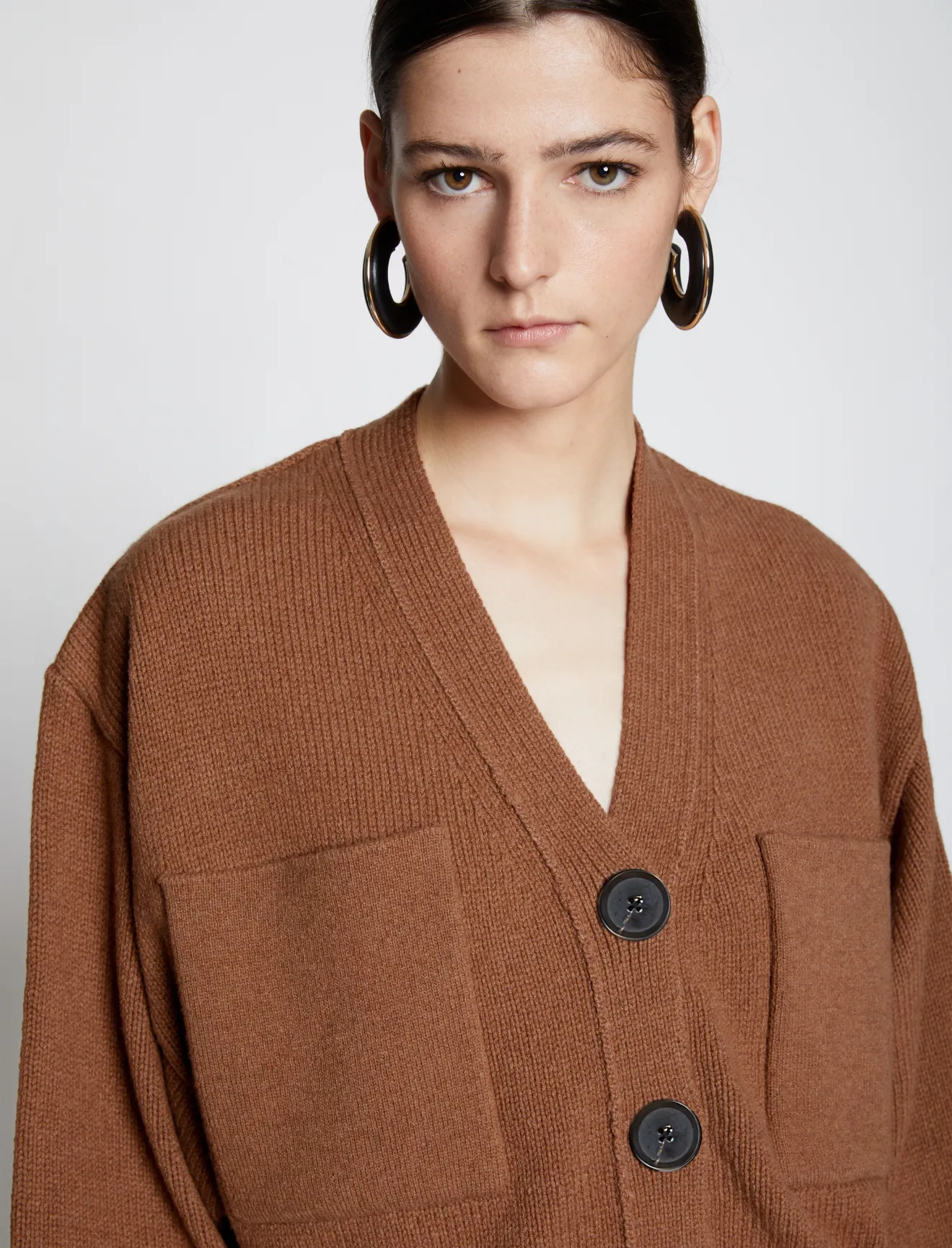 L) Ennoy BUTTON CARDIGAN (BROWN)-