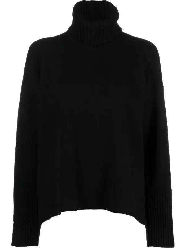 Proenza Schouler Roll-neck Drop-shoulder Jumper in Black