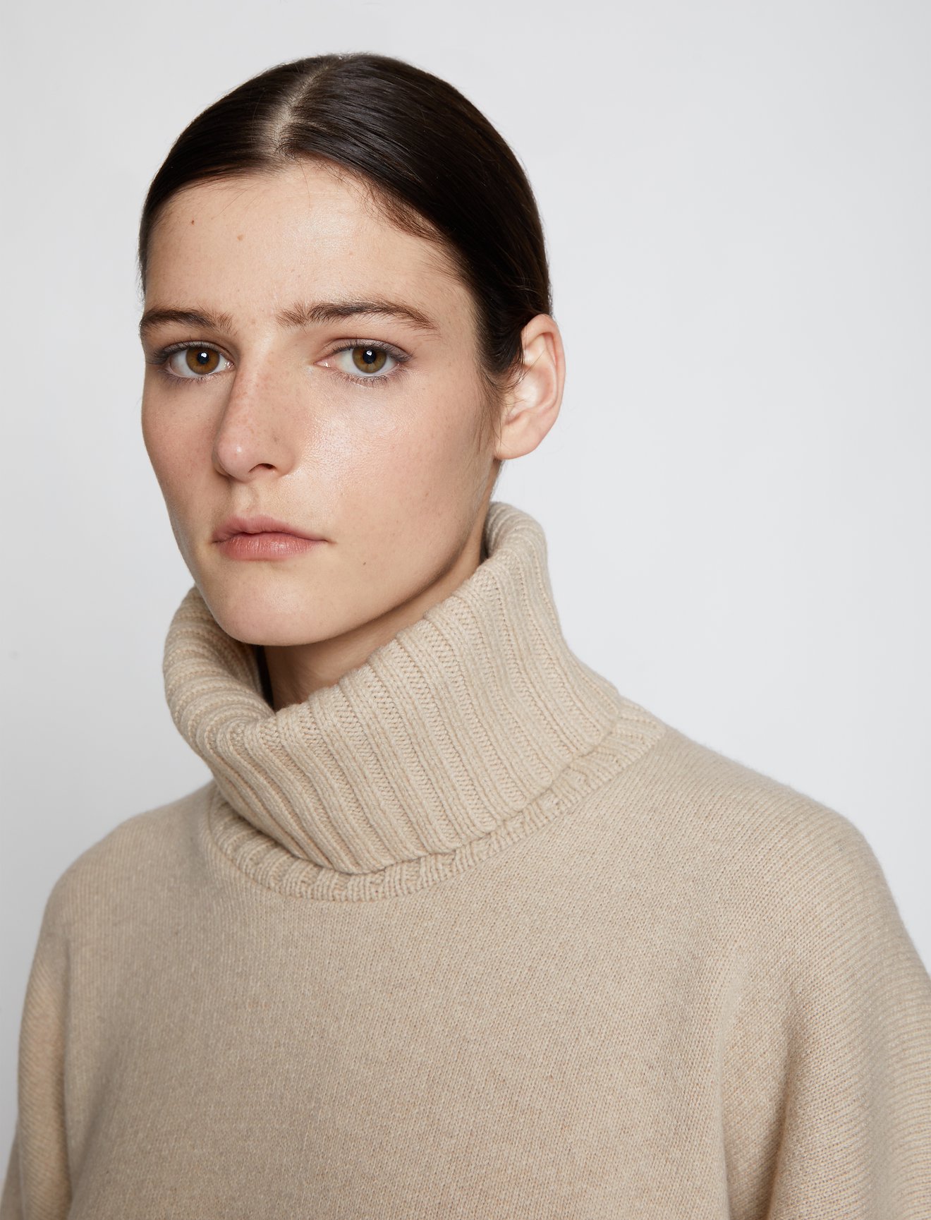 Doubleface Eco Cashmere Oversized Turtleneck Sweater in neutrals ...