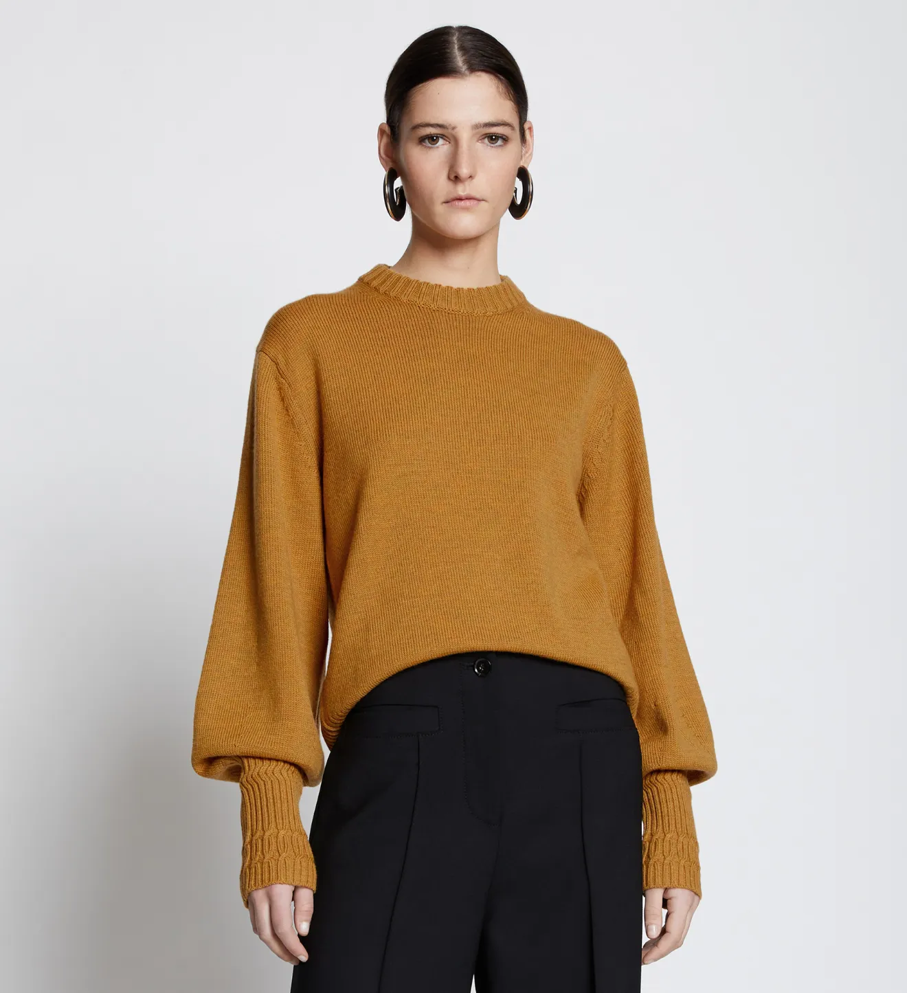 Merino Balloon Sleeve Sweater in yellow 