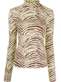 Proenza Schouler White Label tiger-print high-neck top - Yellow