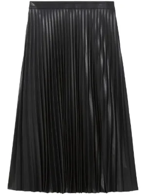 White pleated hotsell leather skirt