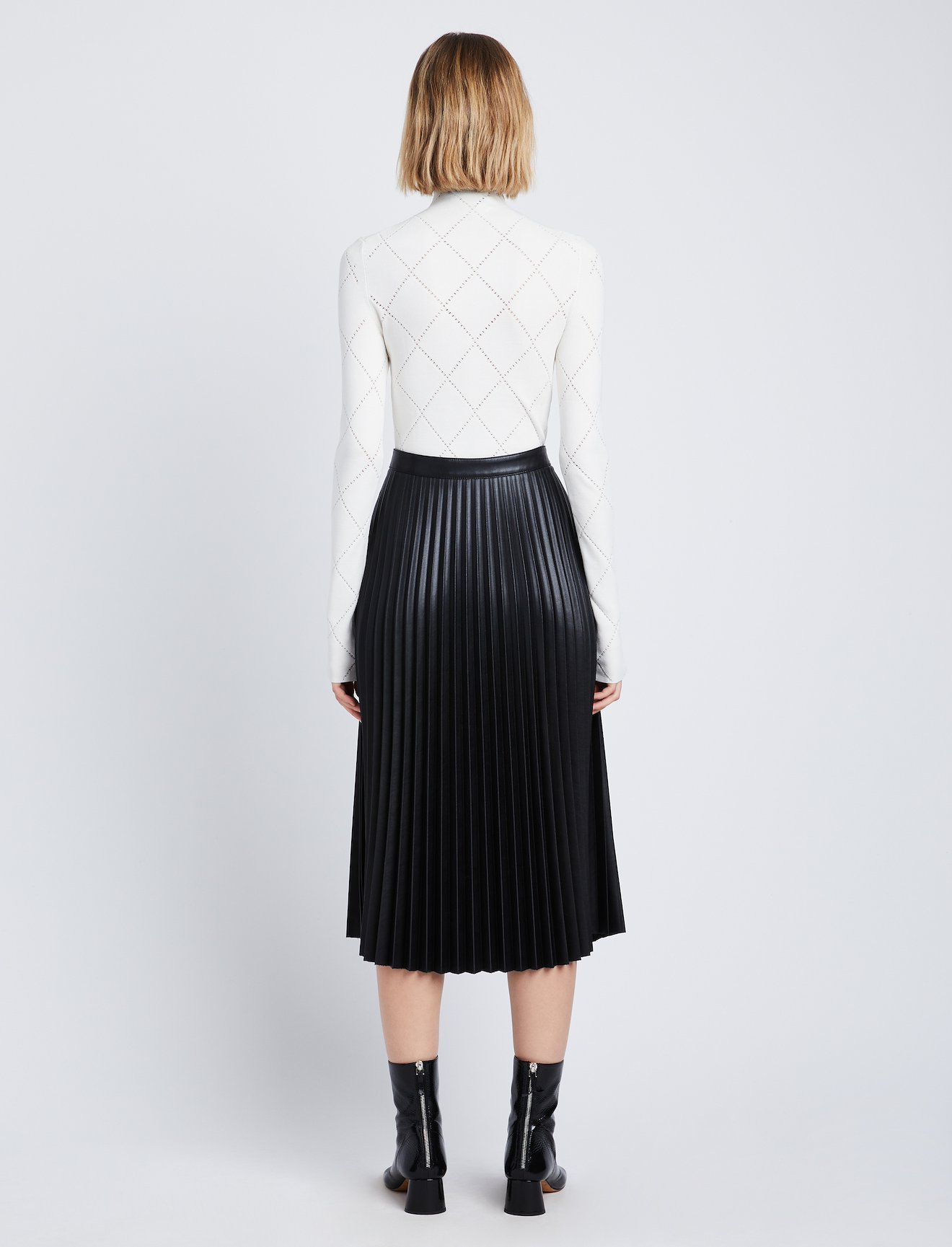 Faux Leather Pleated Skirt #2