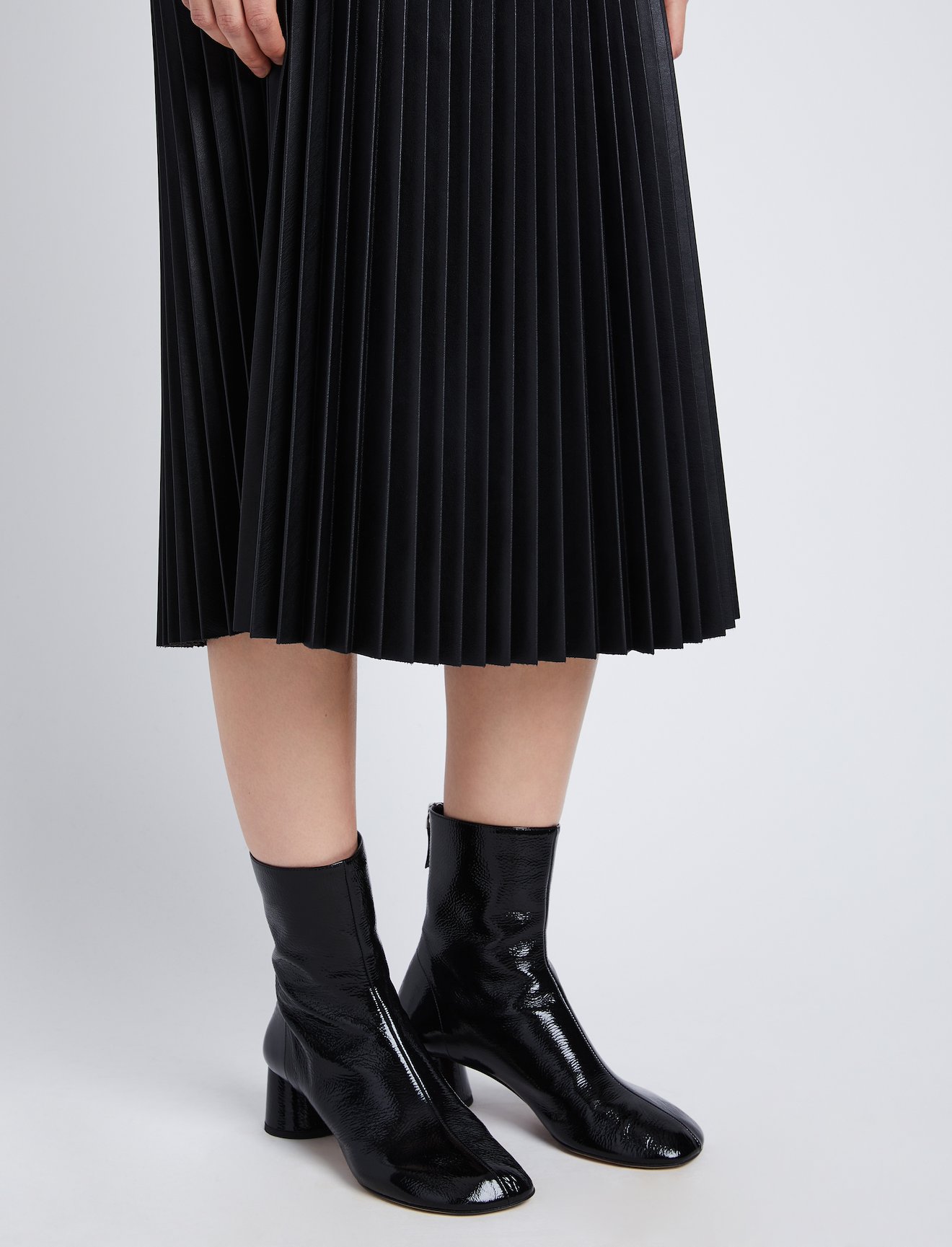 Faux Leather Pleated Skirt #3