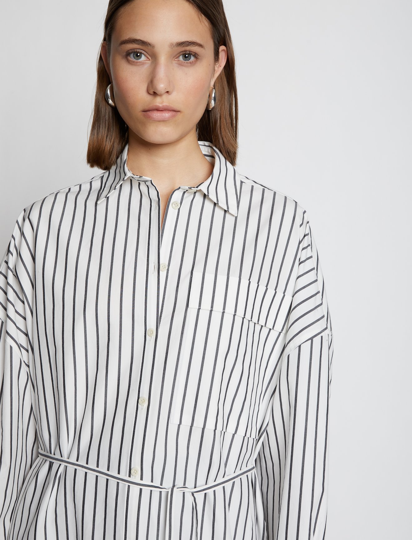 Stripe Poplin Shirt Dress #3