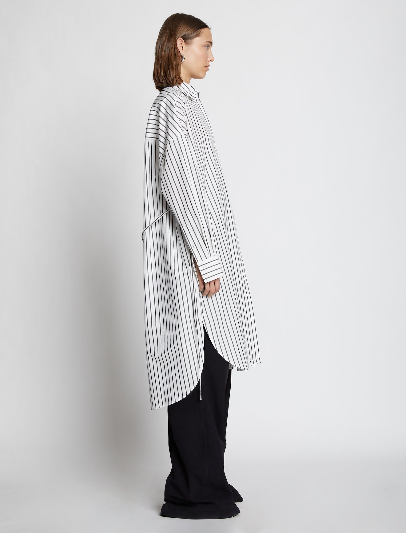 Stripe Poplin Shirt Dress #1