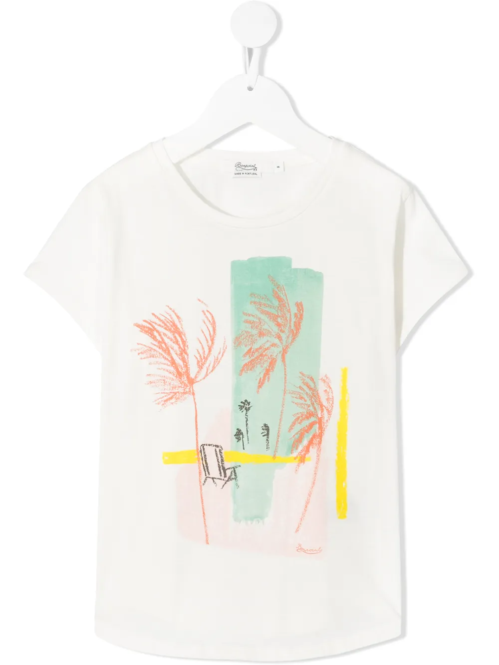 

Bonpoint playera con estampado en contraste - Blanco