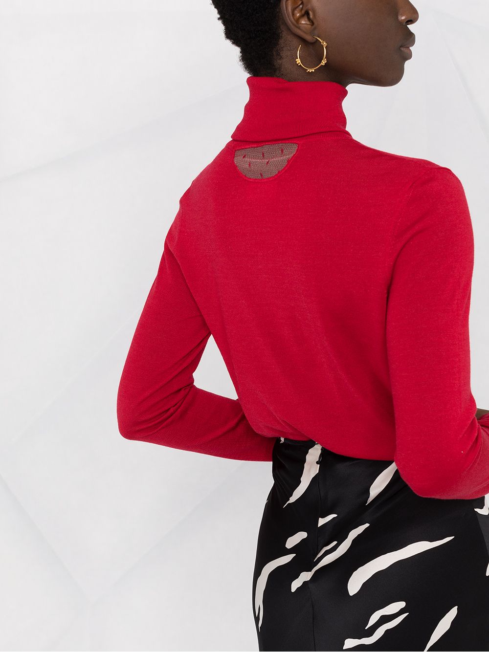 фото Red valentino tulle panel roll-neck jumper