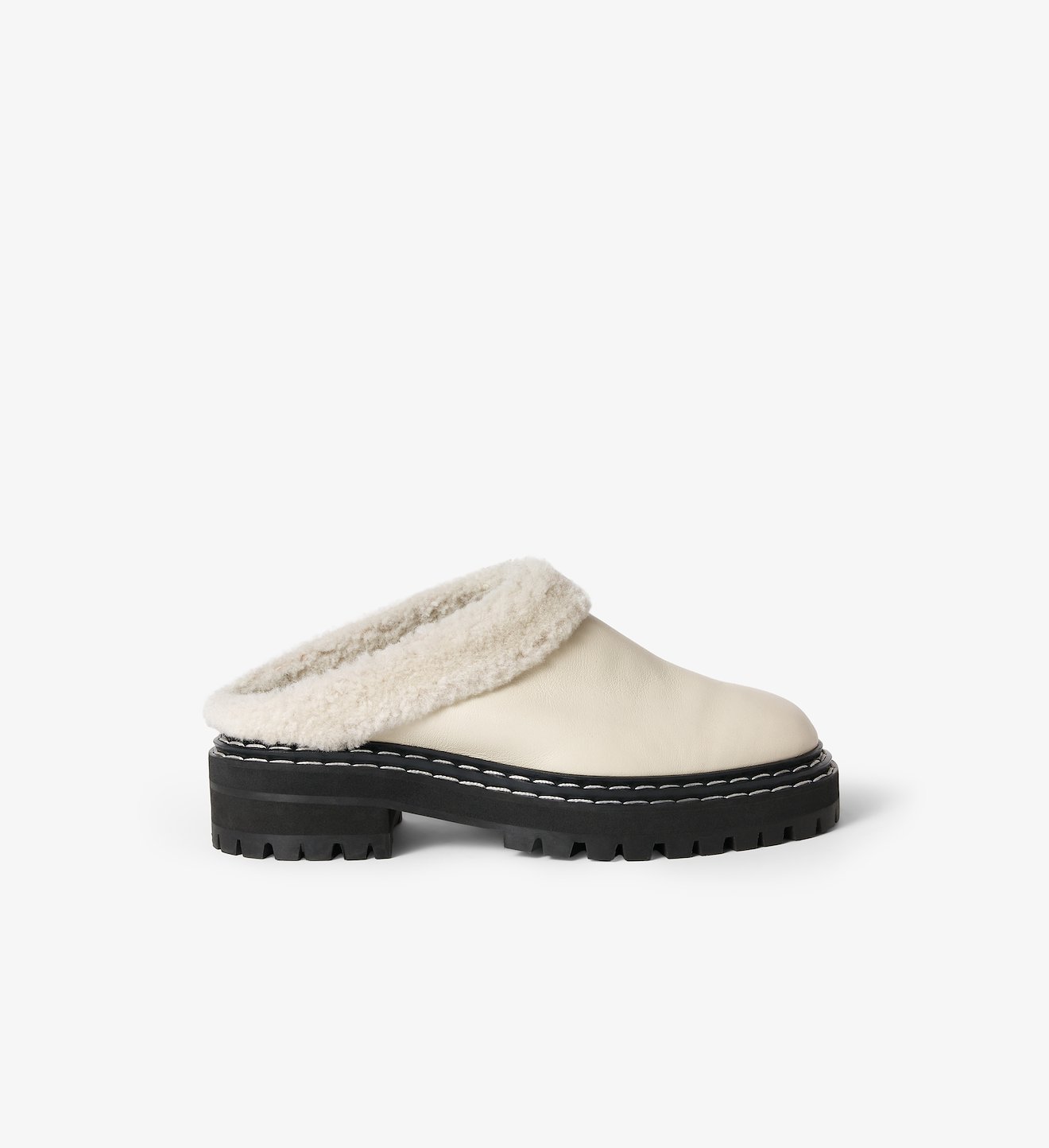 Shearling Lug Sole Mules