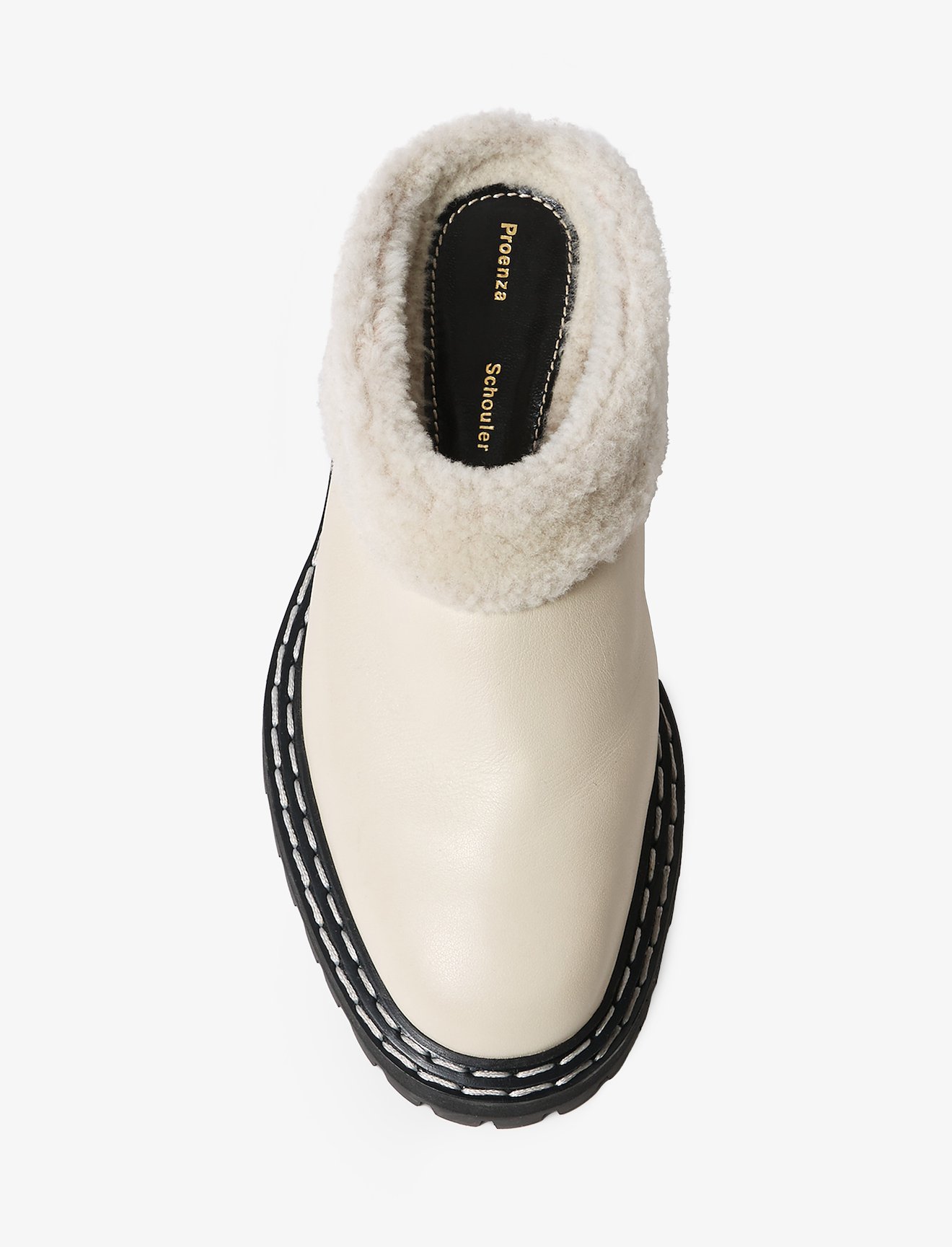 Shearling Lug Sole Mules #3