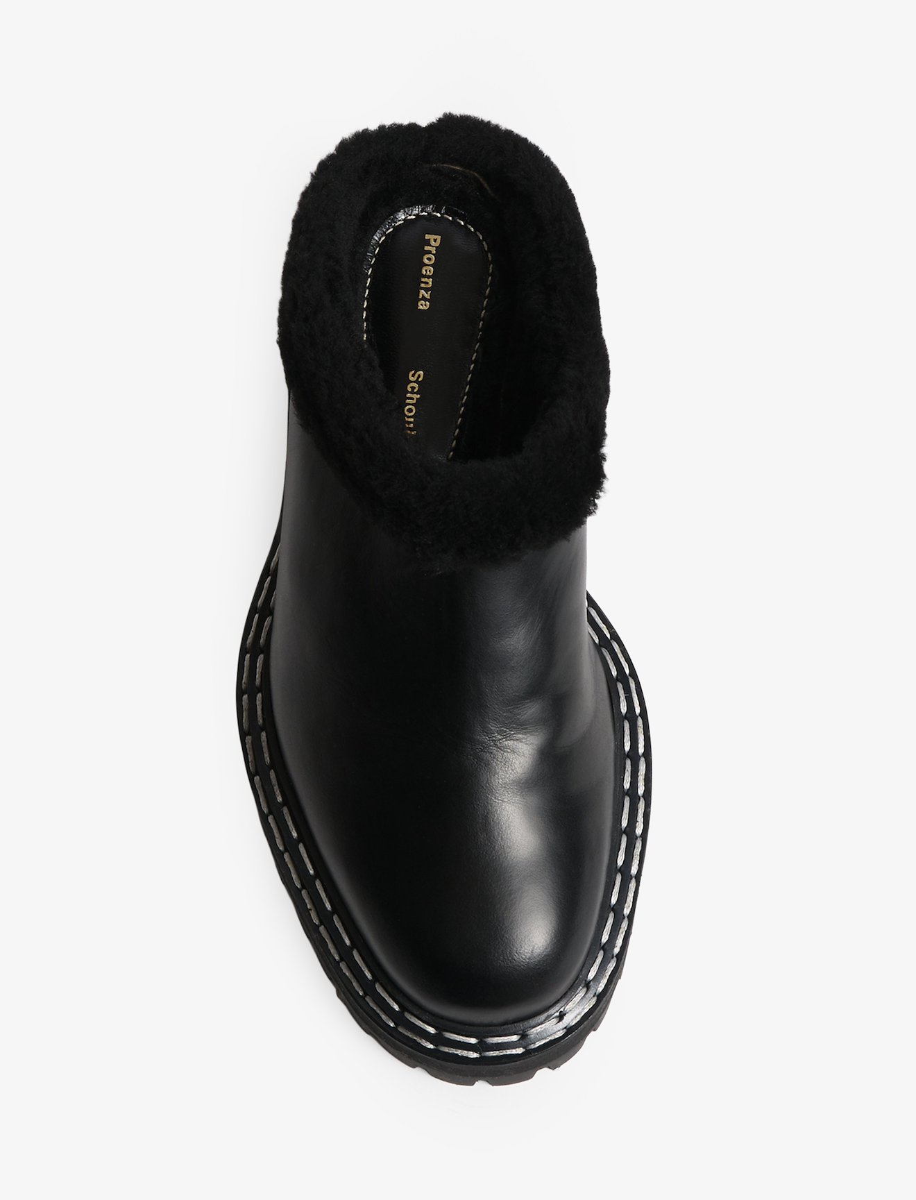 Shearling Lug Sole Mules #3