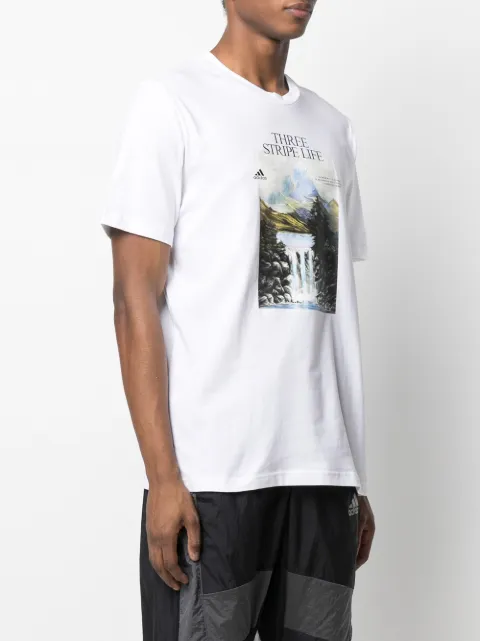 adidas graphic-print cotton T-shirt 