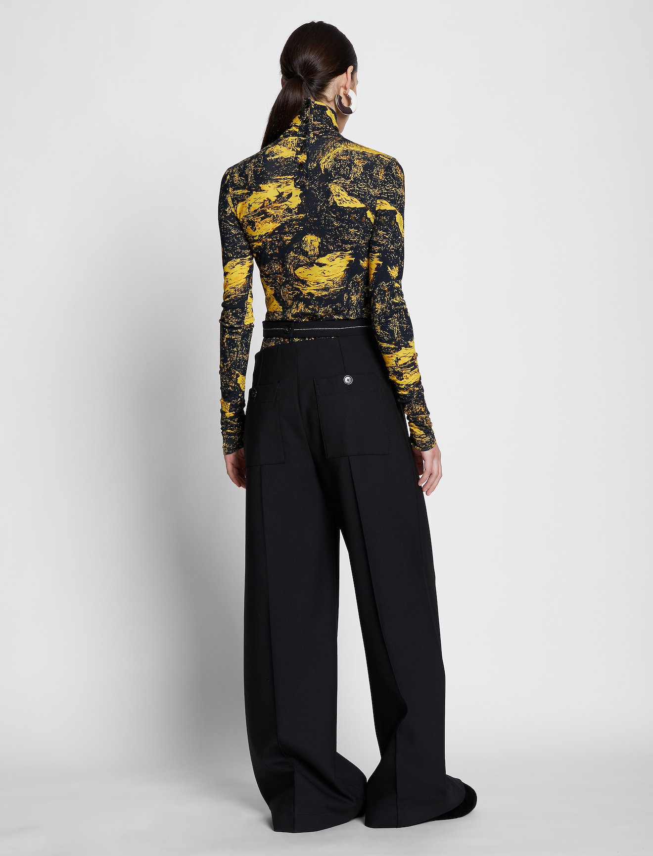 Swirl Print Jersey Turtleneck Top #2