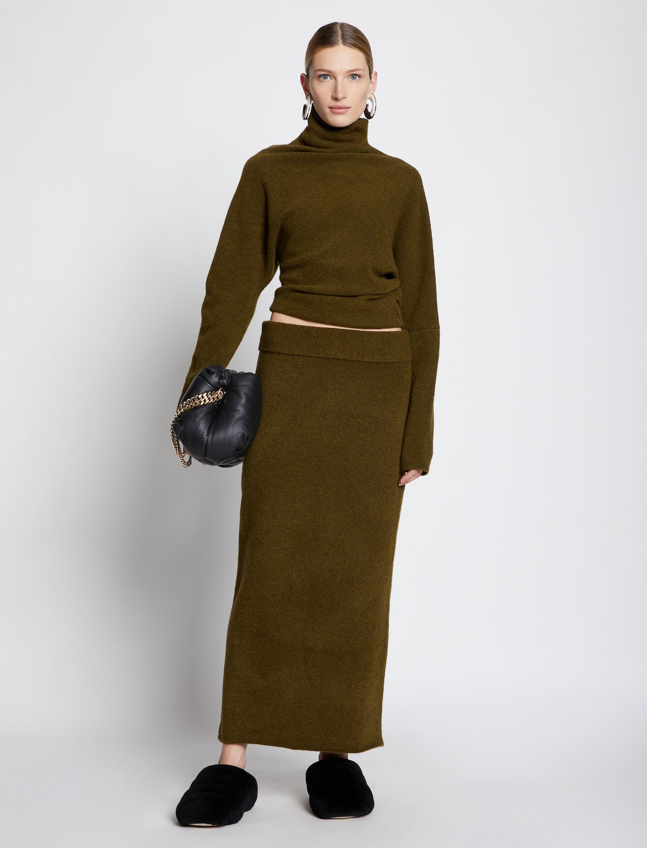 Wool Blend Twisted Turtleneck #1