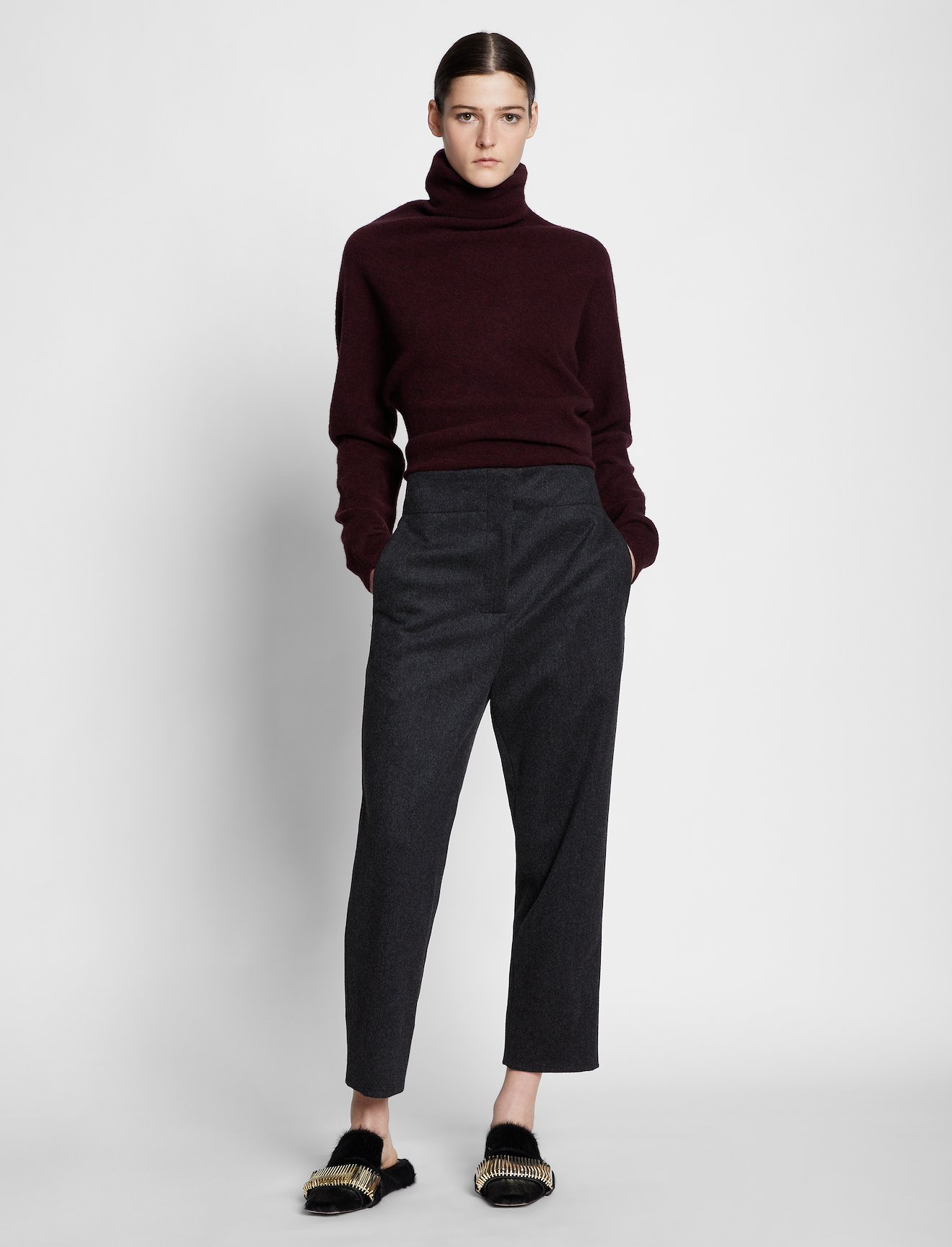 Wool Blend Twisted Turtleneck #1