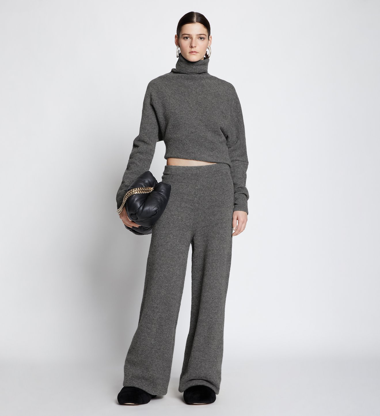 Wool Blend Wide Leg Pants