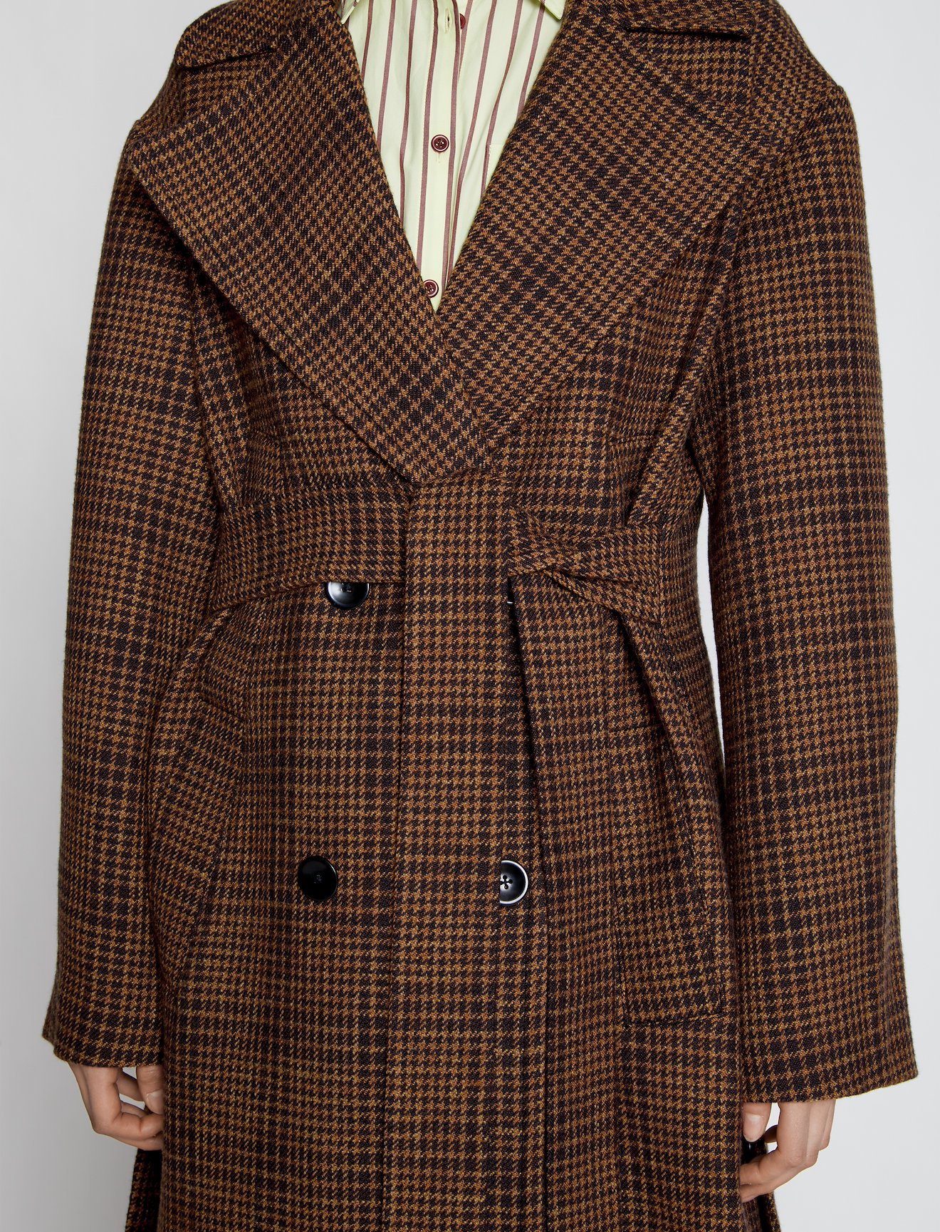 Plaid Wool Double Breasted Coat #3