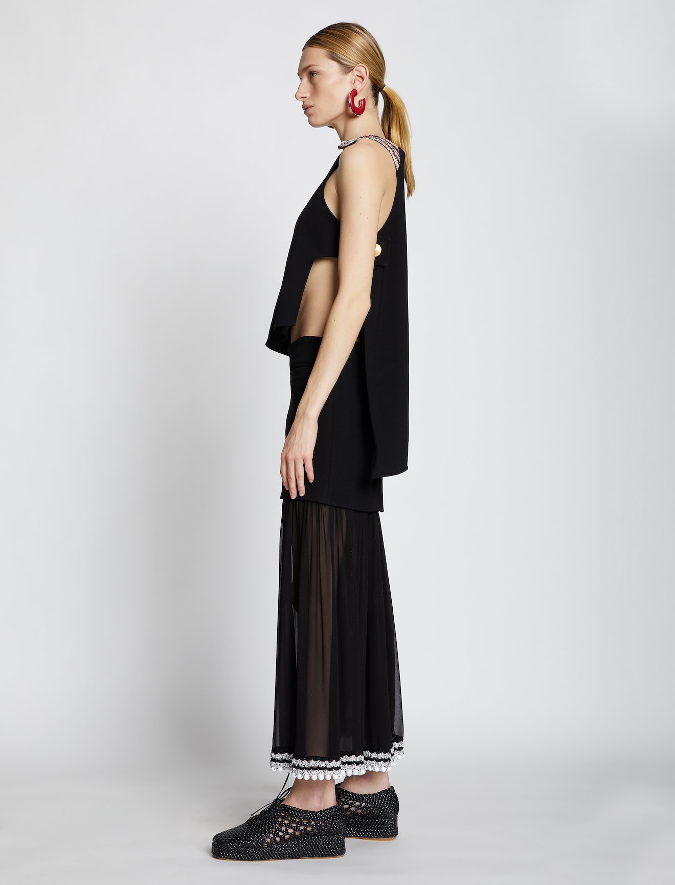 Pieced Chiffon Crochet Border Skirt #1