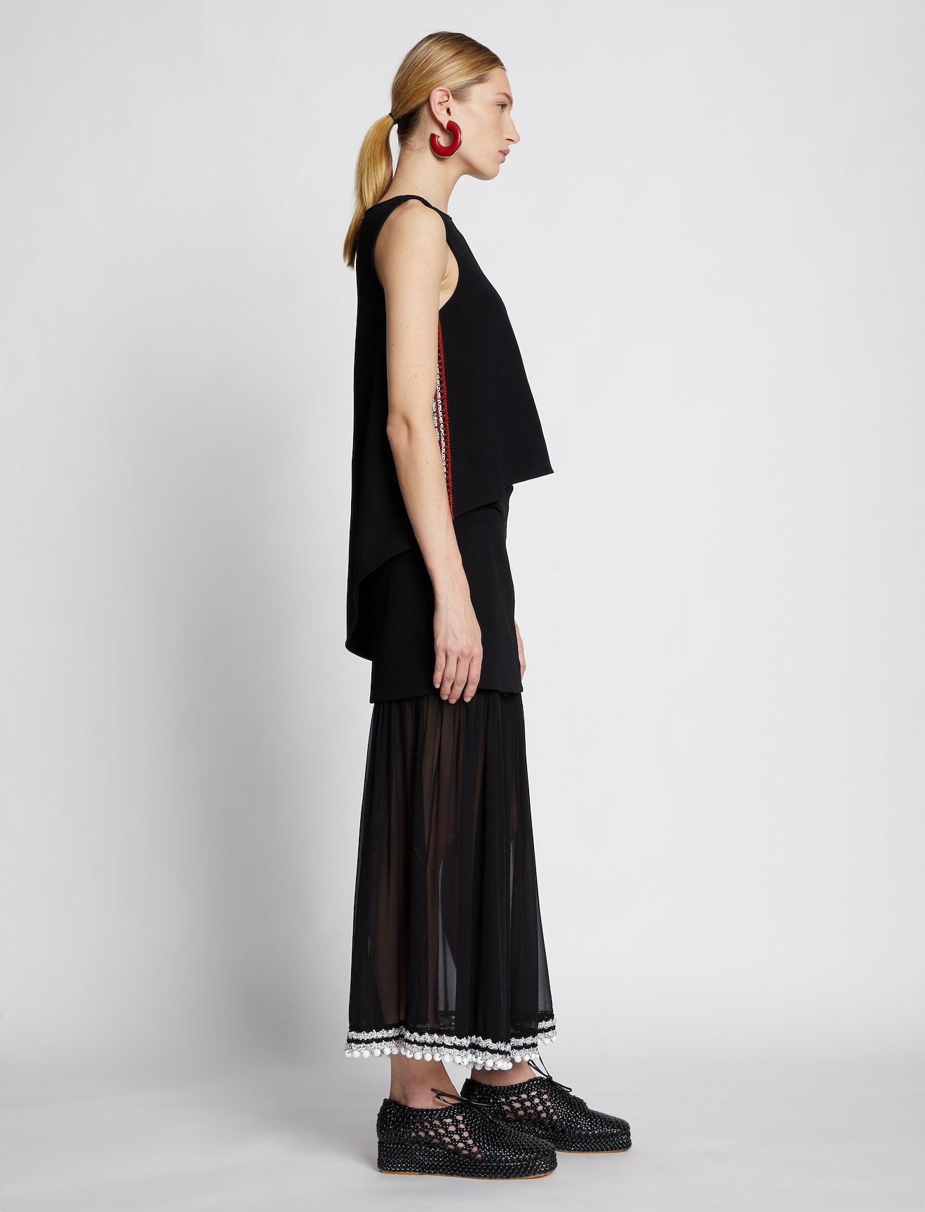 Pieced Chiffon Crochet Border Skirt #5