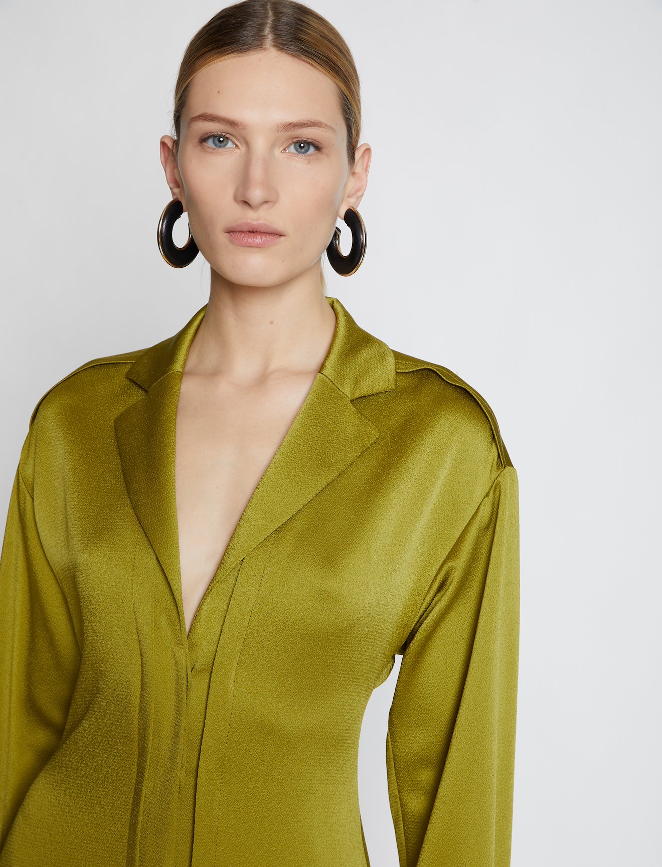 Hammered Satin Long Sleeve Dress #3