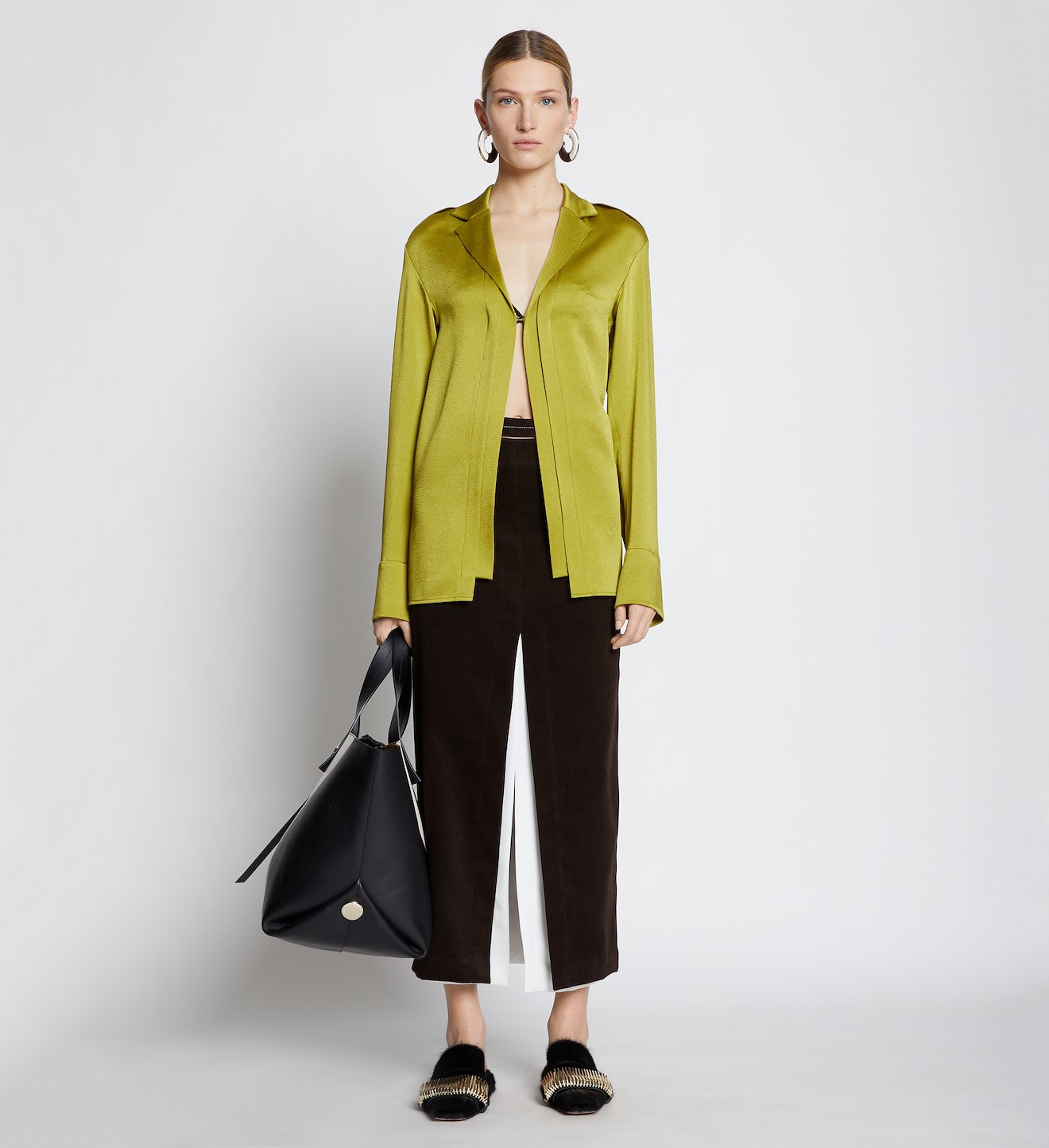 Brushed Viscose Layered Split Skirt