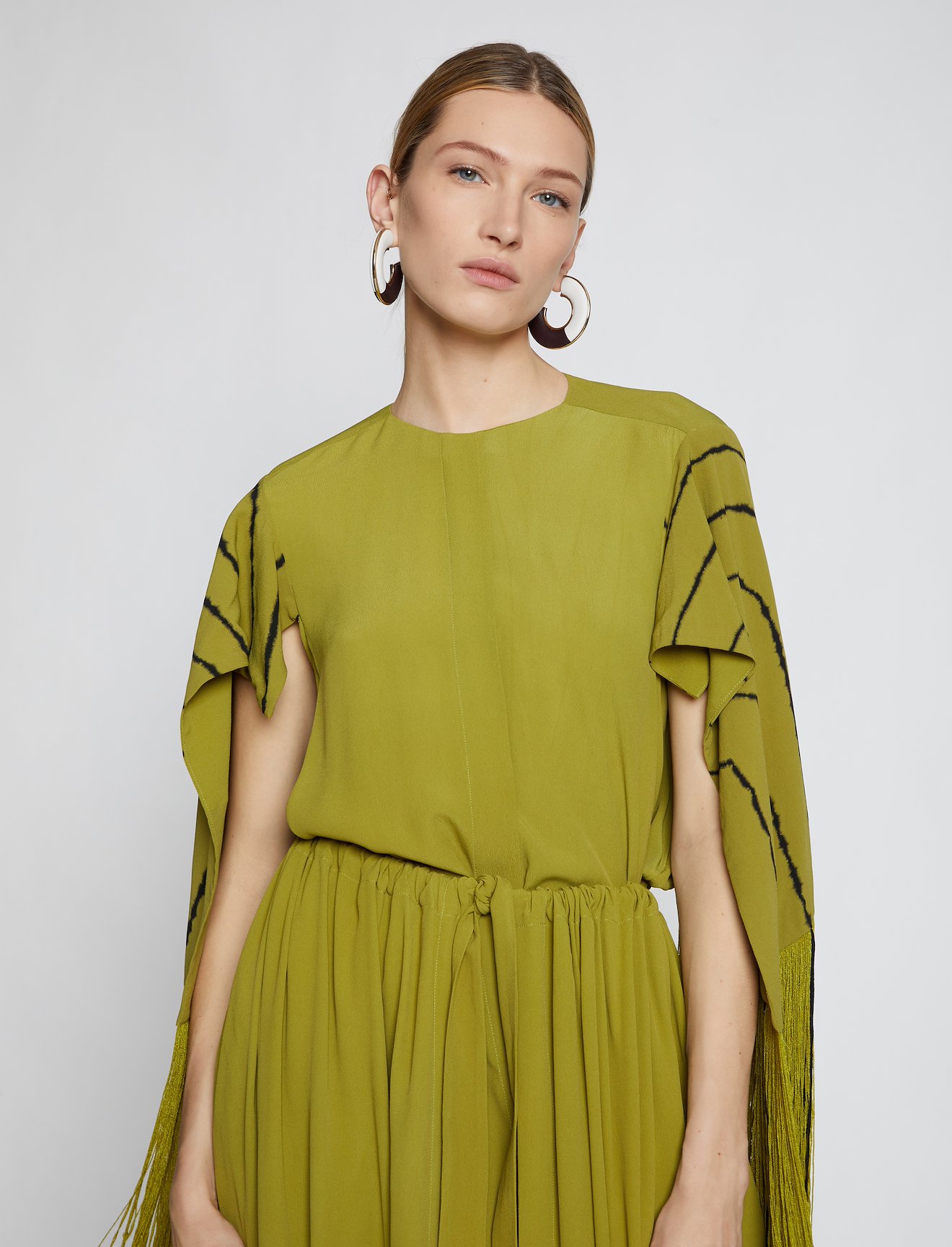 Tie Dye Fringe Gathered Dress #3