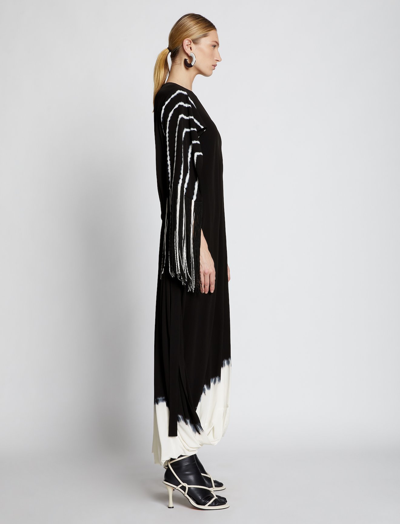 Tie Dye Fringe Gathered Dress #1