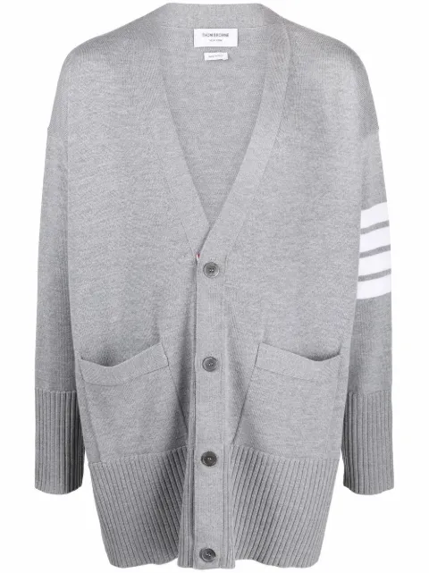 Thom Browne 4-Bar stripe V-neck cardigan