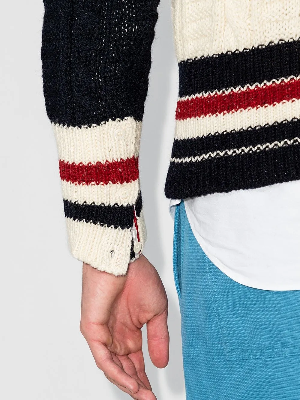 Thom Browne Kabelgebreide trui Wit