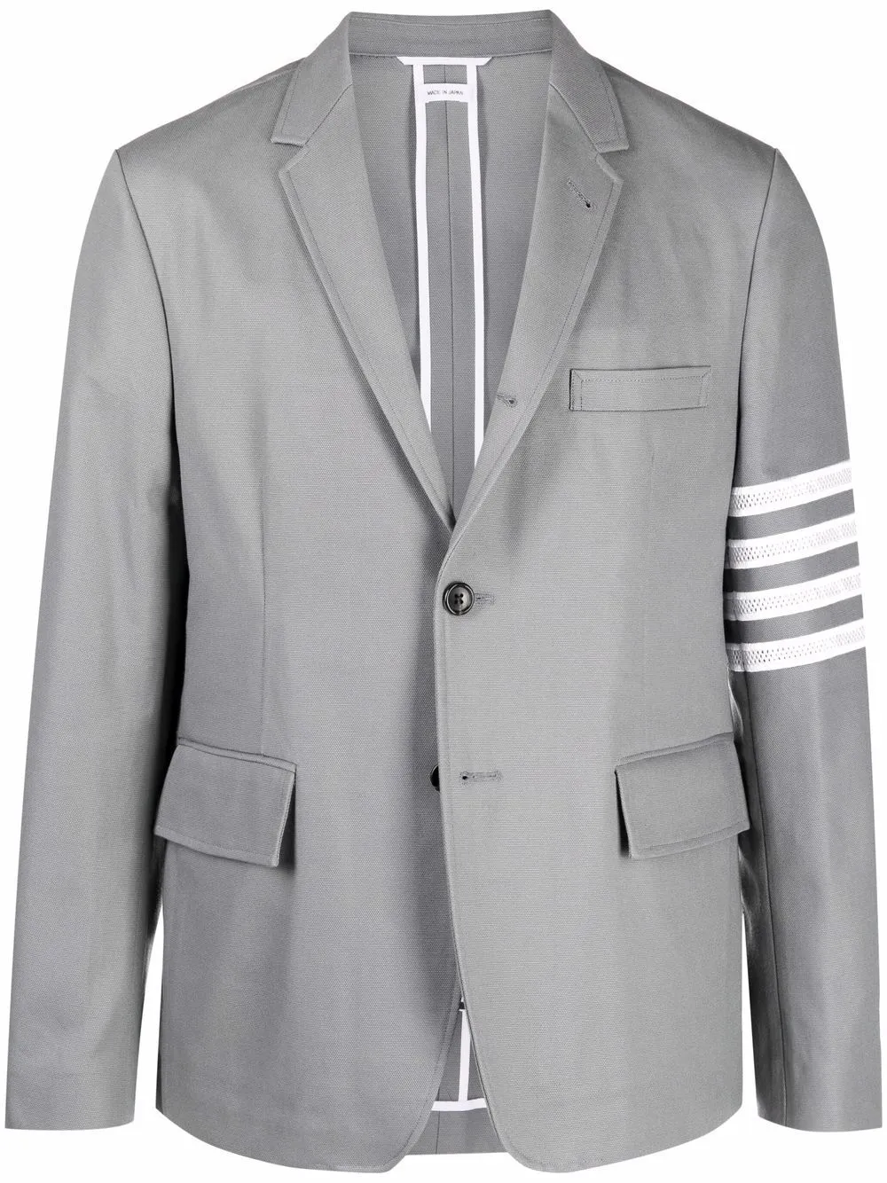 

Thom Browne 4-Bar stripe notched lapels blazer - Grey