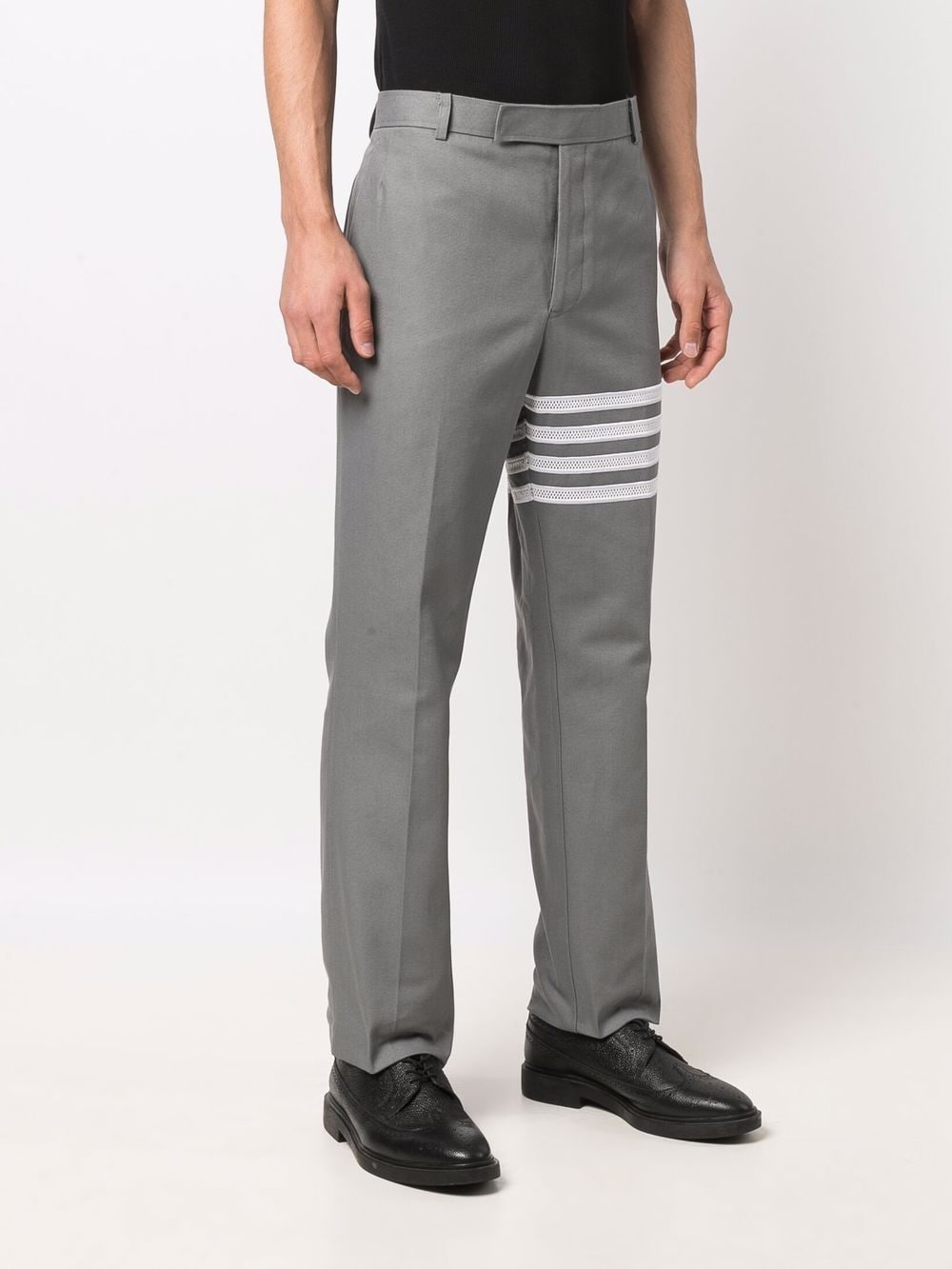 Shop Thom Browne 4-bar Stripe Tailored Trousers In Grey