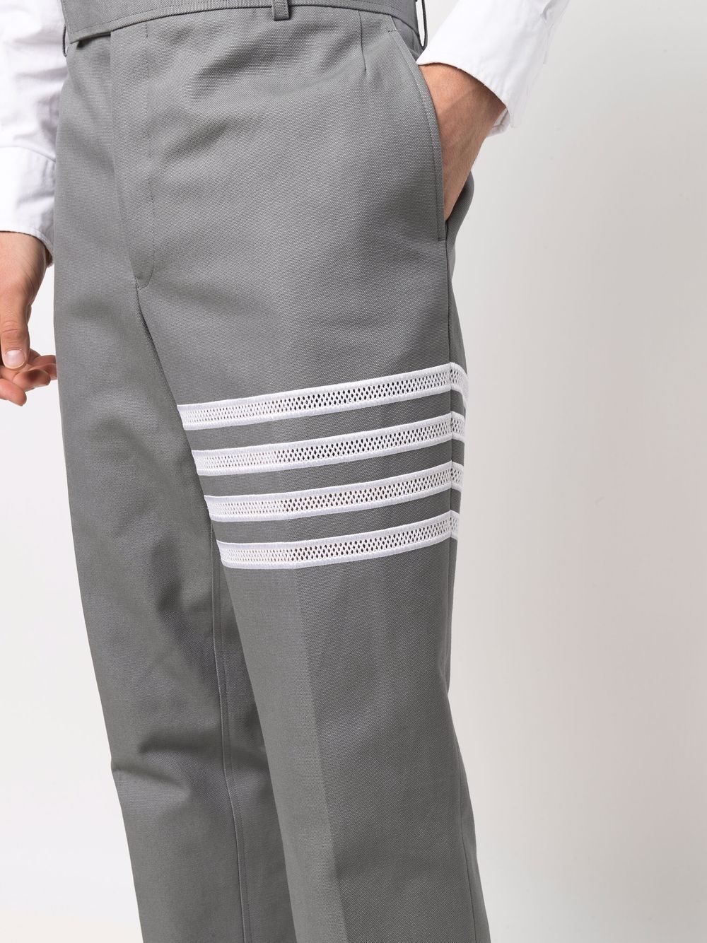 Shop Thom Browne 4-bar Stripe Tailored Trousers In Grey