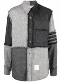 ＜Farfetch＞ Thom Browne 4BAR ストライプ シャツジャケット - グレー画像