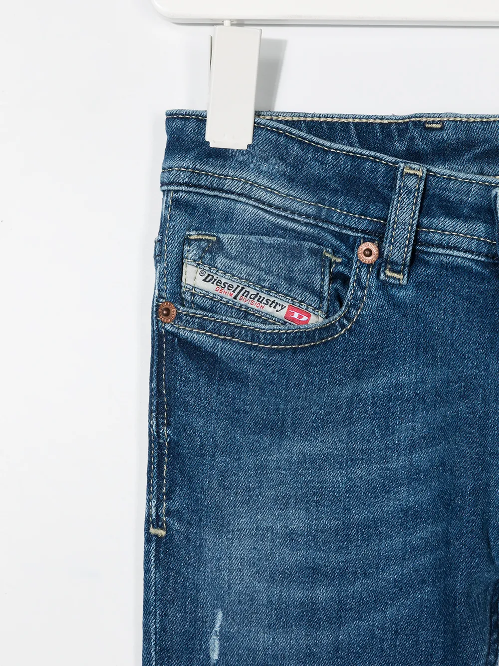 фото Diesel kids джинсы кроя слим с нашивкой-логотипом