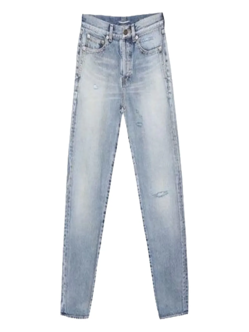 Saint Laurent  جينز ممزق هاي ويست | أزرق | Image 1