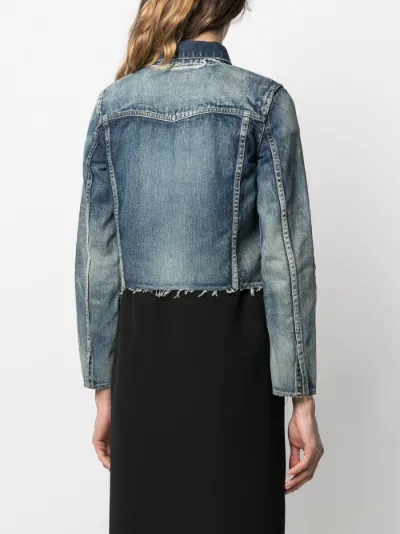 Saint Laurent raw-hem denim jacket blue 