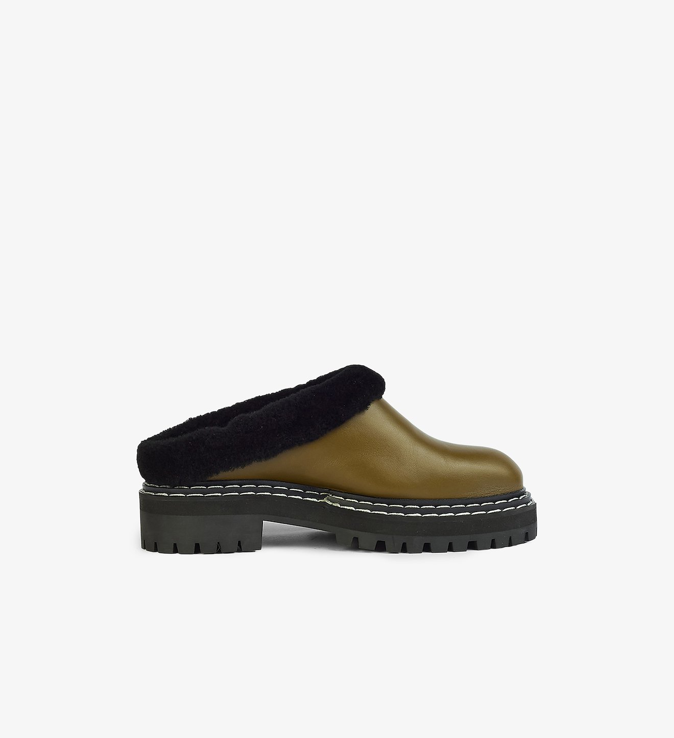 Lug Sole Shearling Mules