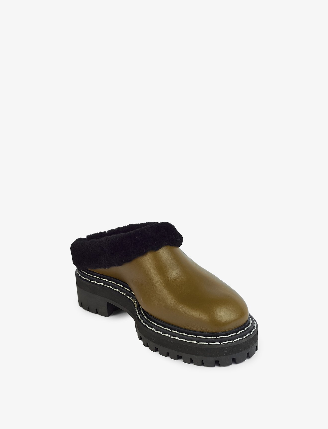 Lug Sole Shearling Mules #1