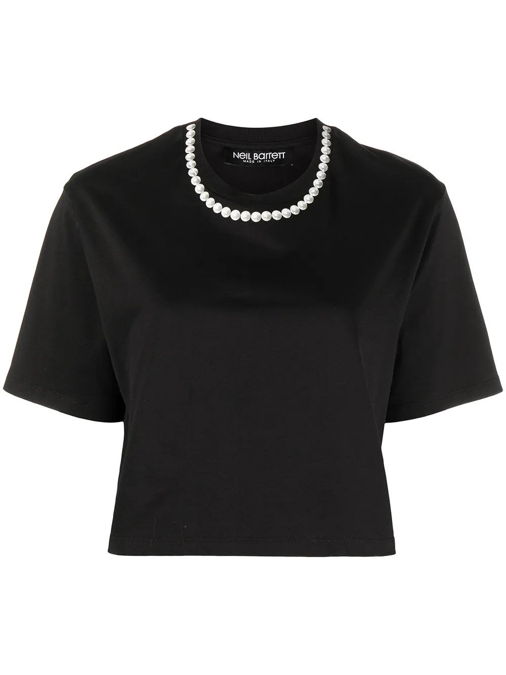 Neil Barrett укороченная футболка с принтом