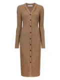 Proenza Schouler White Label geometric pattern knitted dress - Brown