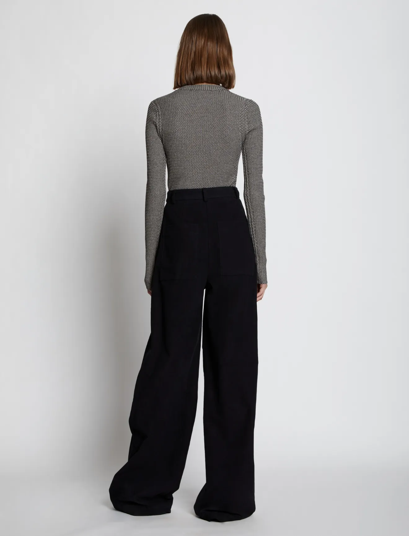Micro Stripe Rib Knit Cardigan in black 