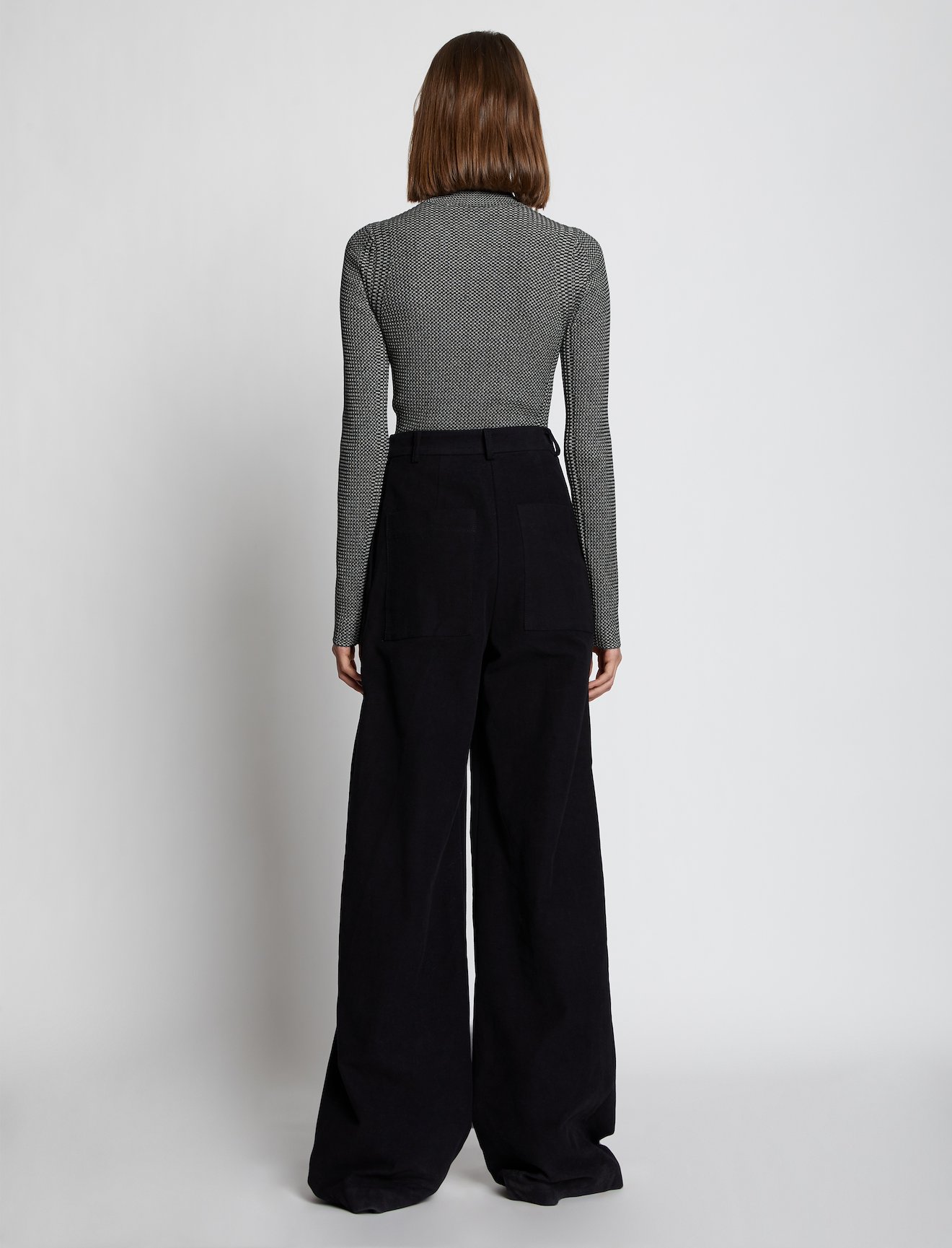 Micro Stripe Rib Knit Turtleneck Top #3