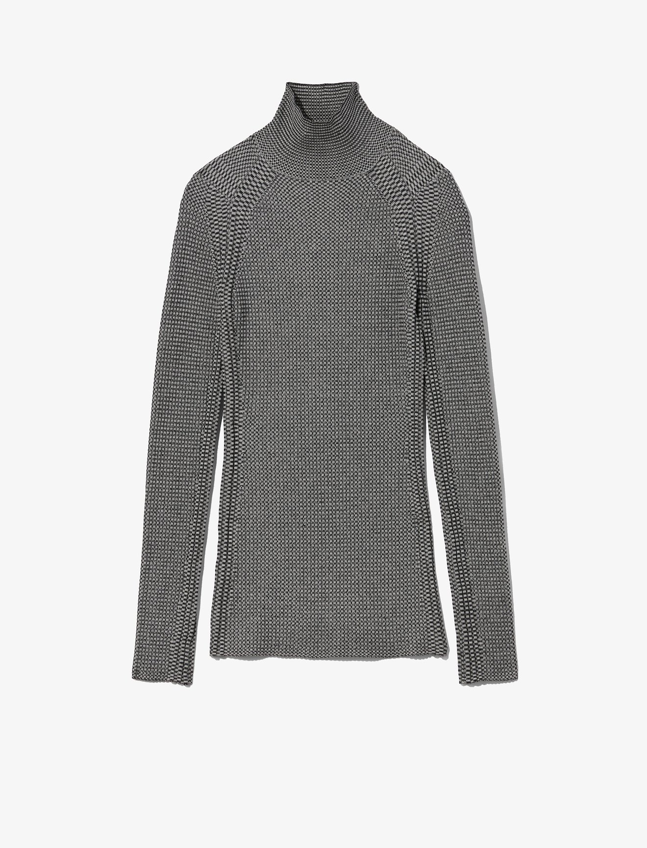Micro Stripe Rib Knit Turtleneck Top #5