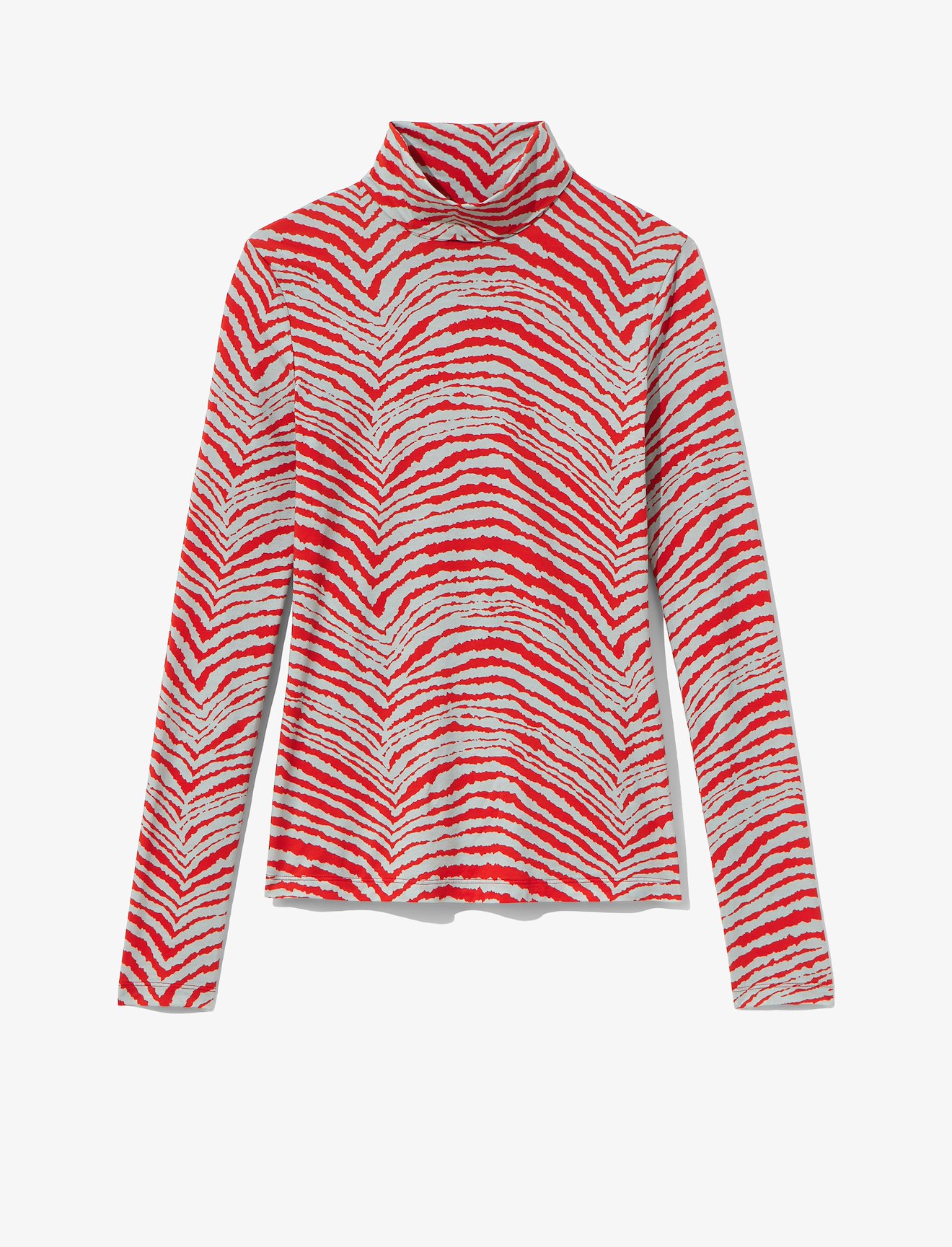 Geometric Zebra Turtleneck Top #5